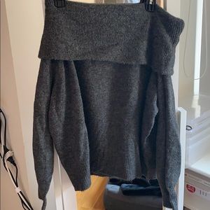 Grey off the shoulder h&m sweater